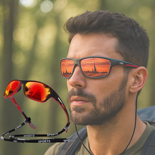 Sportieve Gepolariseerde Zonnebril – UV400 Bescherming – Wrap-Around Design voor Fietsen, Hardlopen & Outdoor Activiteiten | Lichtgewicht Anti-Reflectie Brillen