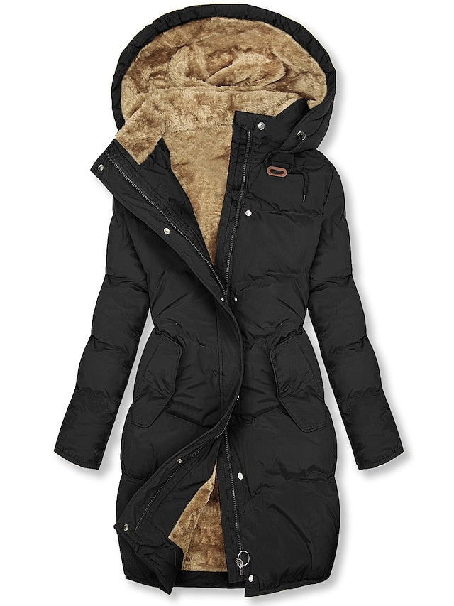 Dames Leren Jack Zwart Warm Isoleren