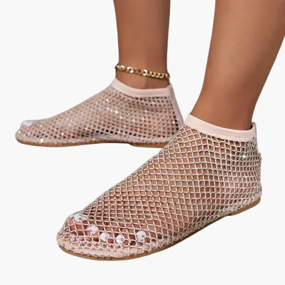 Diva Dames Sneakers | Ademend Mesh met Strasssteentjes 8