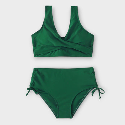 Diva | Dames Zwarte High-Waisted Bikini - Flatterende Pasvorm en Verstelbare Zijkanten 4