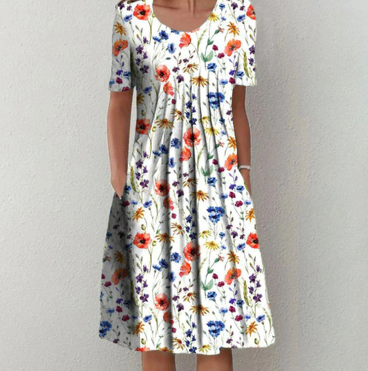 Midi Jurk Dames Zomerse Luchtige Kleuren - StudioMarella