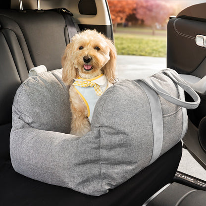 Autostoel Hondenmand First Class - Comfortabel Reiskussen voor Hond of Kat - Verstelbaar Wasbaar Autoreizen