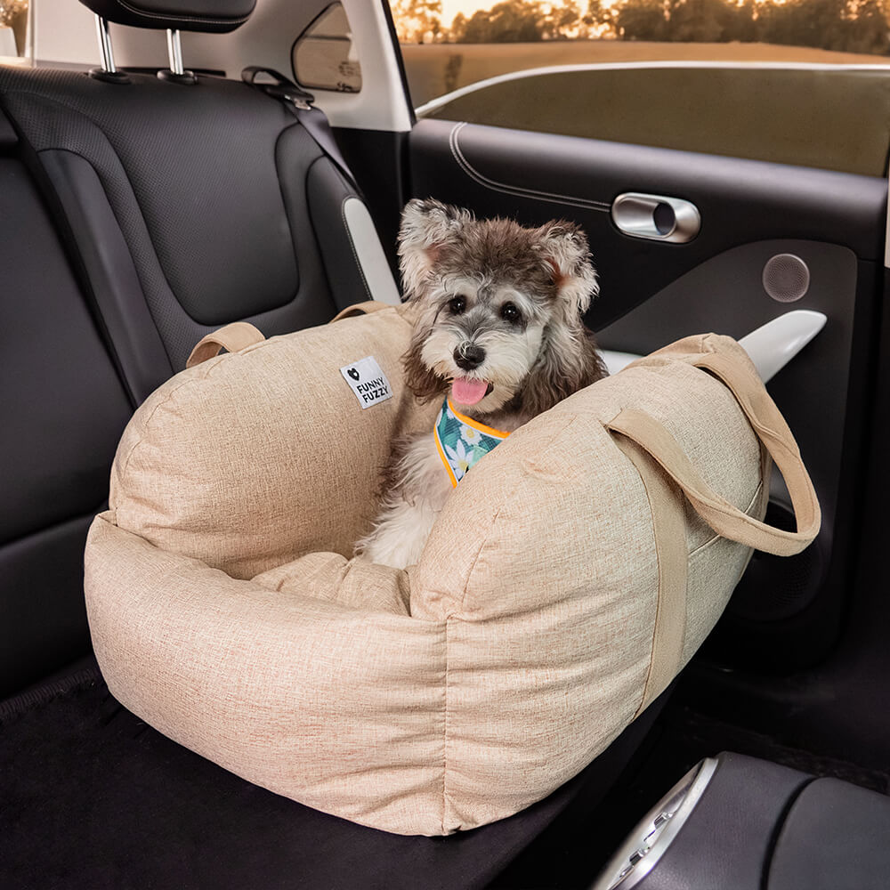 Autostoel Hondenmand First Class - Comfortabel Reiskussen voor Hond of Kat - Verstelbaar Wasbaar Autoreizen