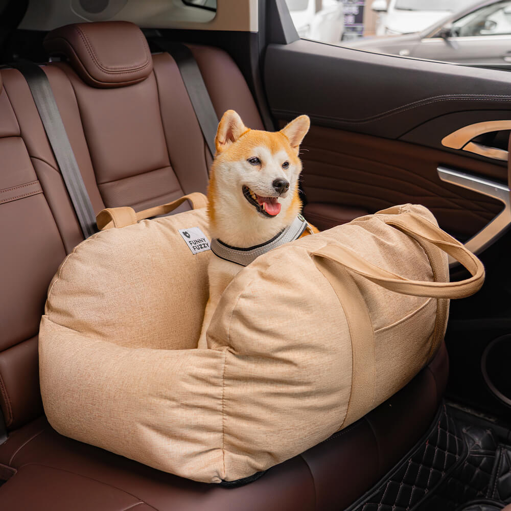 Autostoel Hondenmand First Class - Comfortabel Reiskussen voor Hond of Kat - Verstelbaar Wasbaar Autoreizen