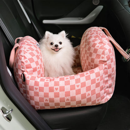Autostoel Hondenmand First Class - Comfortabel Reiskussen voor Hond of Kat - Verstelbaar Wasbaar Autoreizen