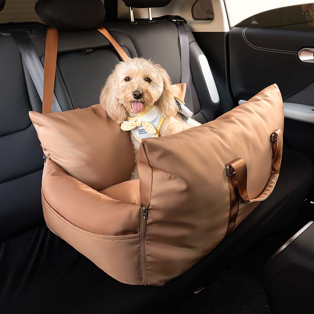 Autostoel Hondenmand First Class - Comfortabel Reiskussen voor Hond of Kat - Verstelbaar Wasbaar Autoreizen