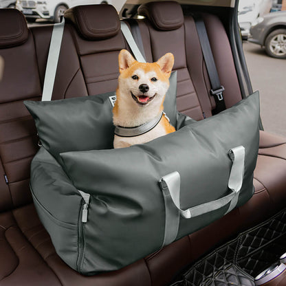 Autostoel Hondenmand First Class - Comfortabel Reiskussen voor Hond of Kat - Verstelbaar Wasbaar Autoreizen
