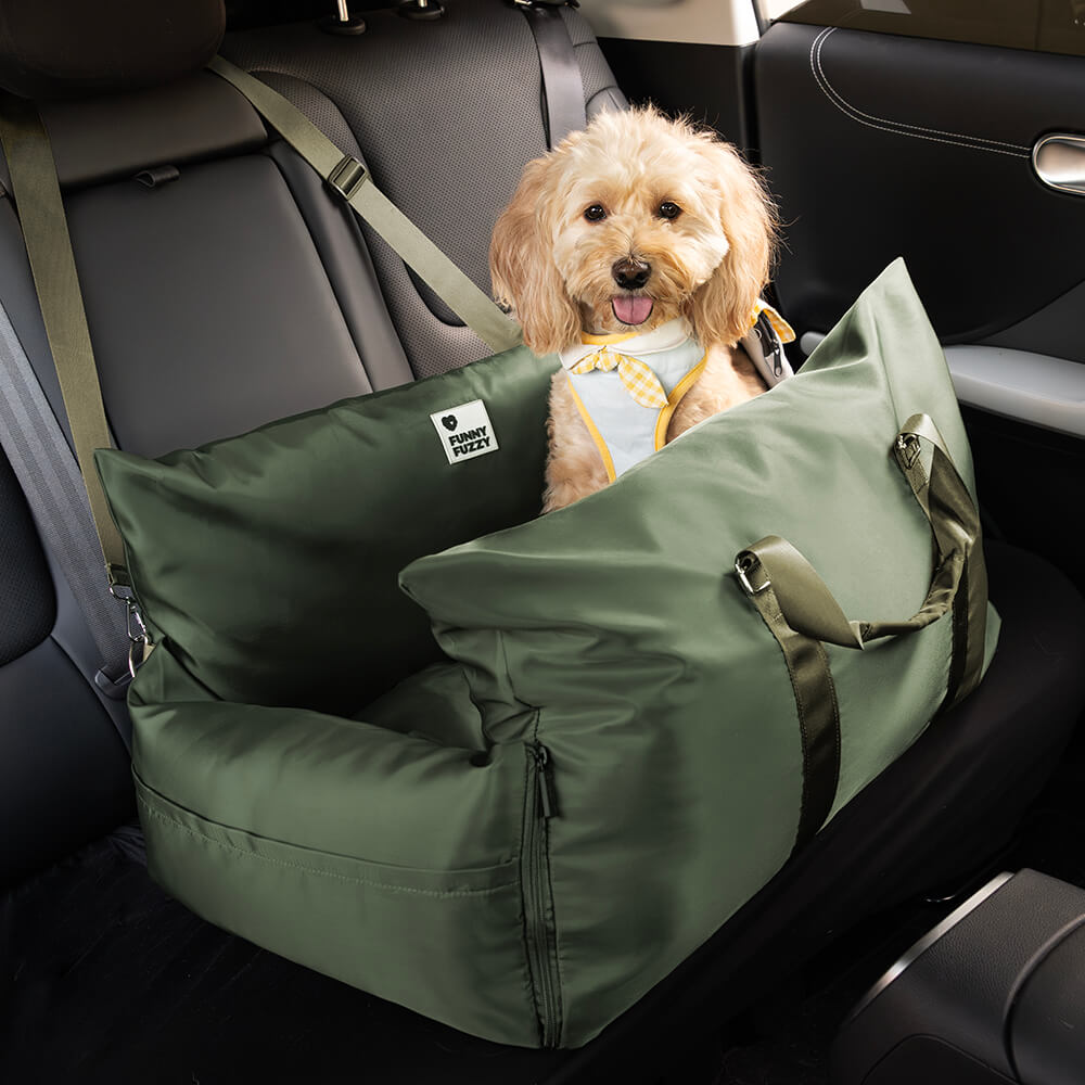 Autostoel Hondenmand First Class - Comfortabel Reiskussen voor Hond of Kat - Verstelbaar Wasbaar Autoreizen
