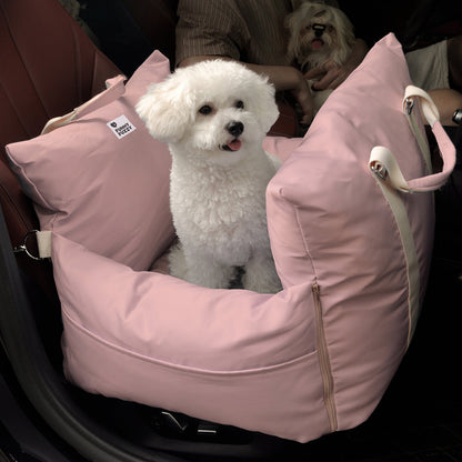 Autostoel Hondenmand First Class - Comfortabel Reiskussen voor Hond of Kat - Verstelbaar Wasbaar Autoreizen