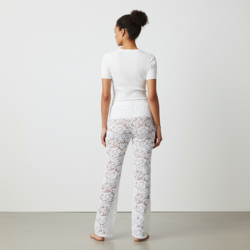 Transparante Broek met Kant en Trekkoord voor Vrouw