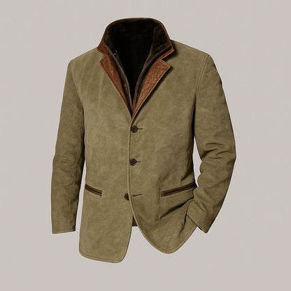 Leren Jas Vintage Stijl Elegante Design