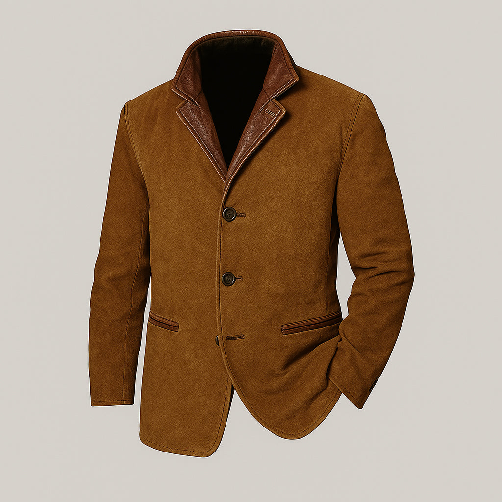 Leren Jas Vintage Stijl Elegante Design