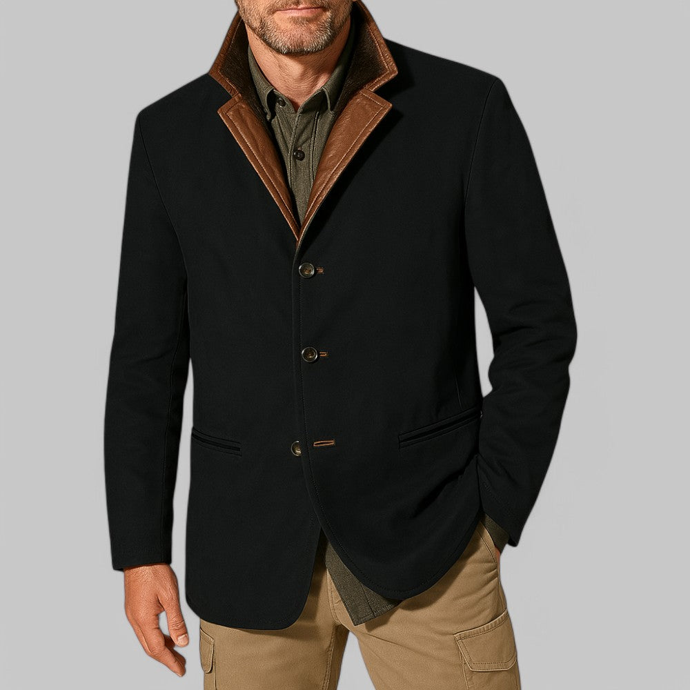 Leren Jas Vintage Stijl Elegante Mannenjas