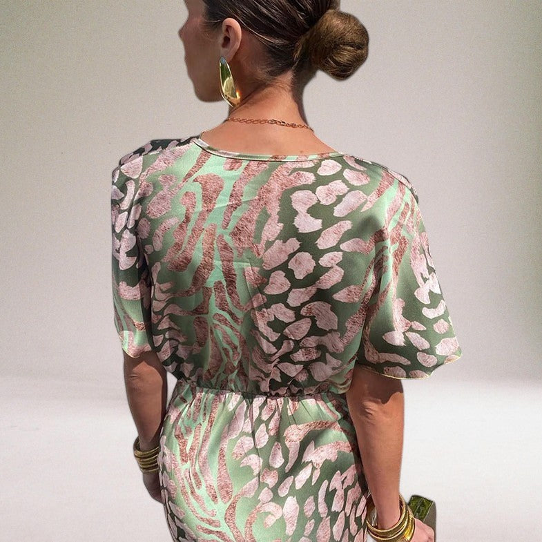 Domenica | Elegante Lange Maxi Jurk Dames met V-hals 3