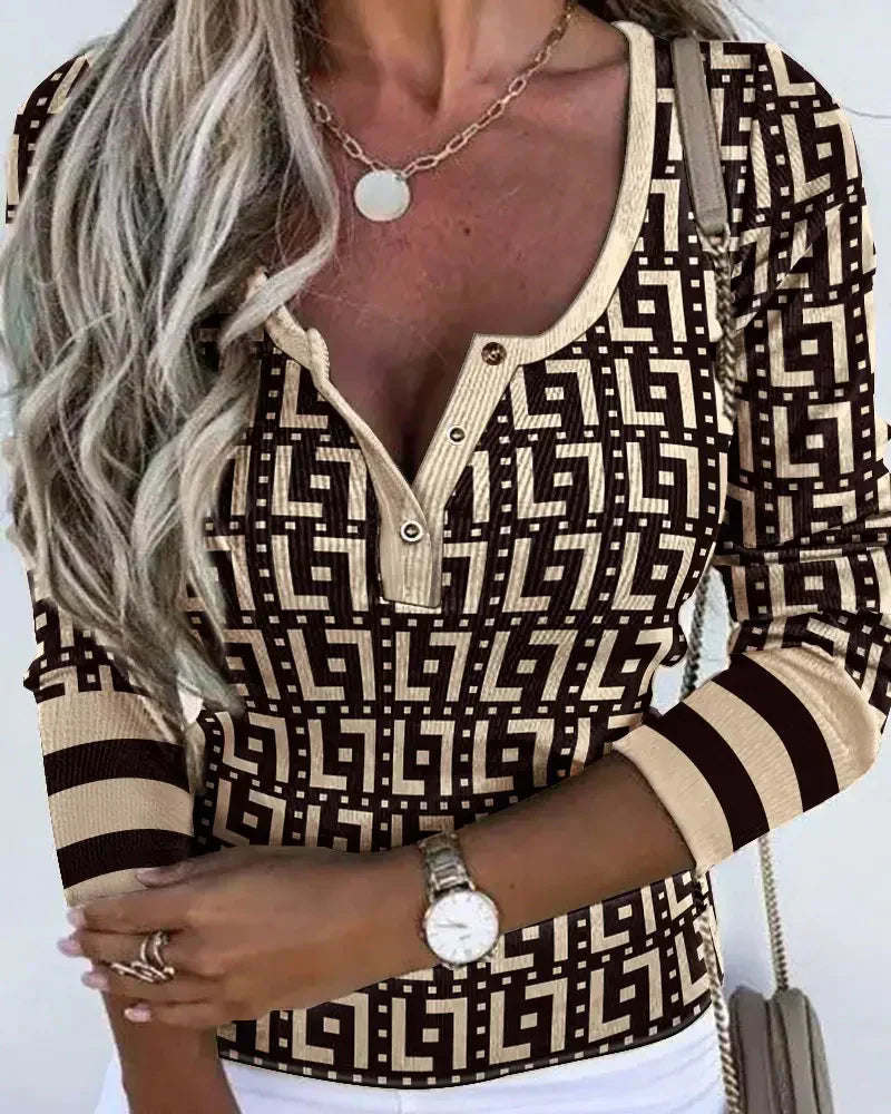 Dames Top Geometrische Print Jurk - StudioMarella