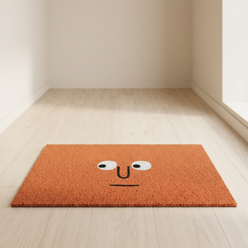 Welkommat Emoji Design Polyester met Antislip Rubberen Achterkant - Duurzame Deurmat voor Entree Hal en Gang