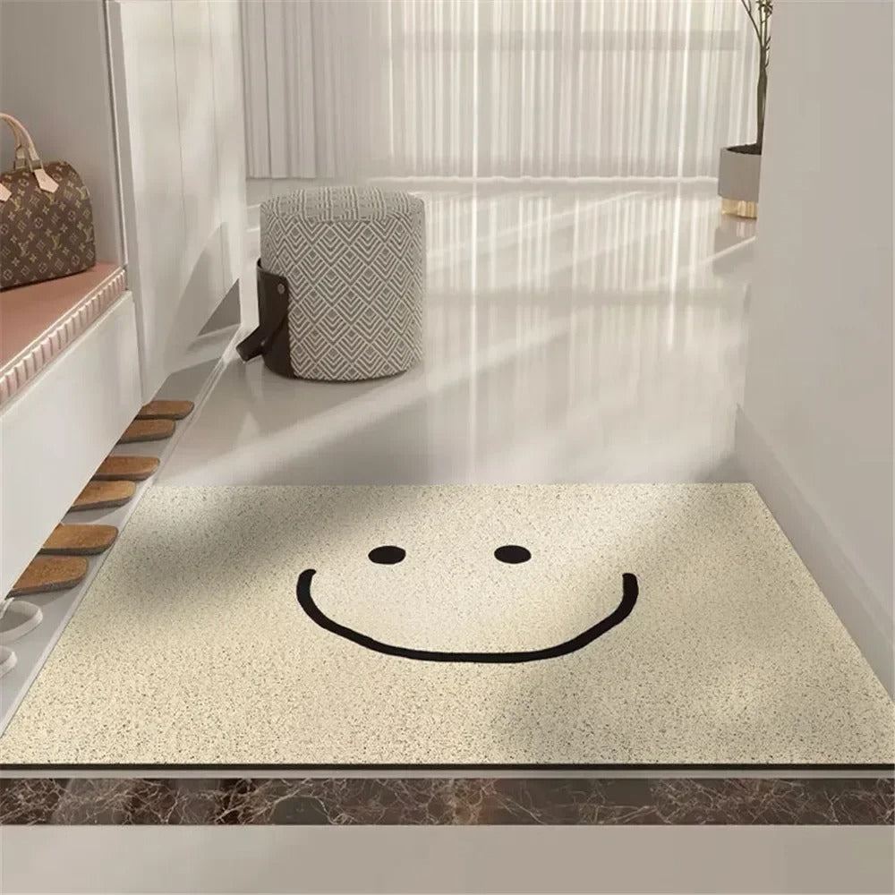 Welkommat Emoji Design Polyester met Antislip Rubberen Achterkant - Duurzame Deurmat voor Entree Hal en Gang