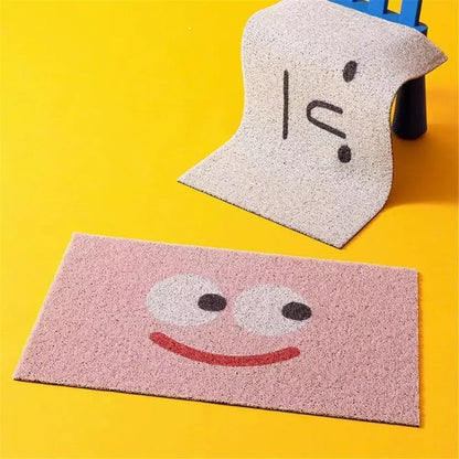 Welkommat Emoji Design Polyester met Antislip Rubberen Achterkant - Duurzame Deurmat voor Entree Hal en Gang