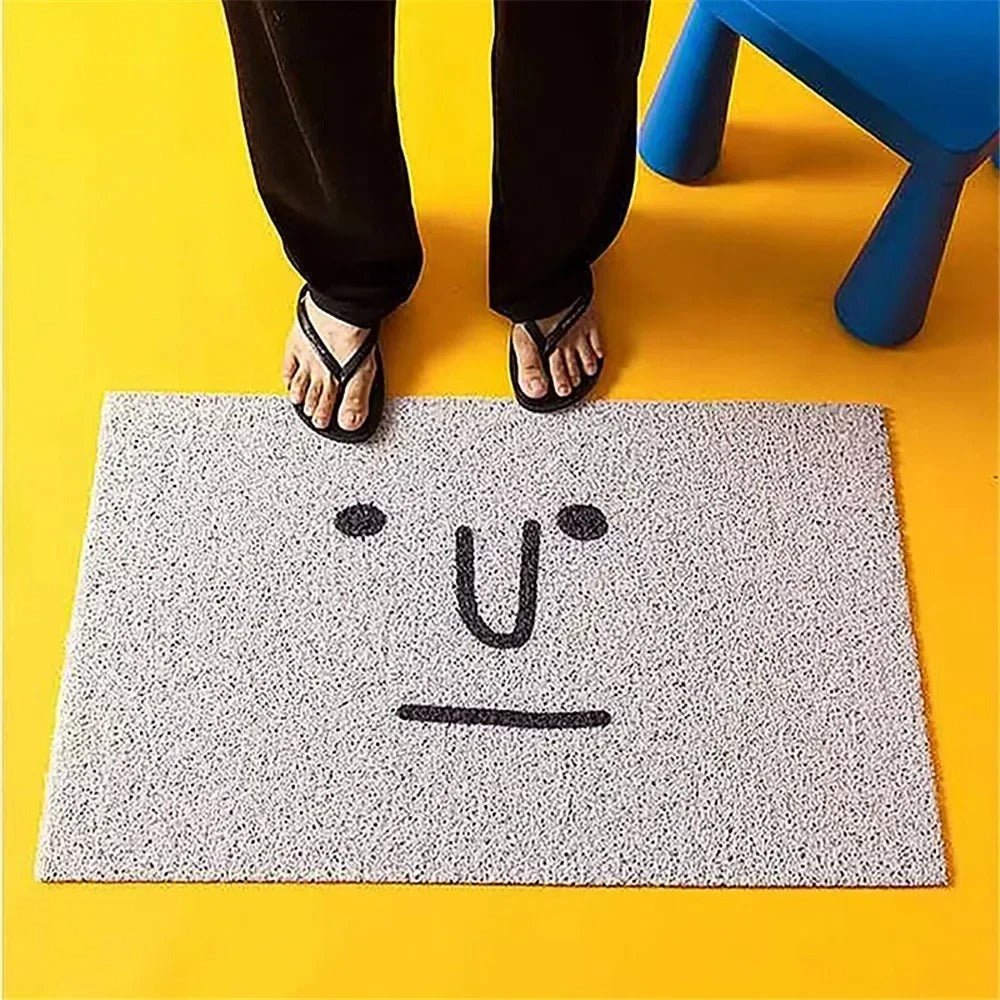 Welkommat Emoji Design Polyester met Antislip Rubberen Achterkant - Duurzame Deurmat voor Entree Hal en Gang