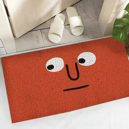 Welkommat Emoji Design Polyester met Antislip Rubberen Achterkant - Duurzame Deurmat voor Entree Hal en Gang