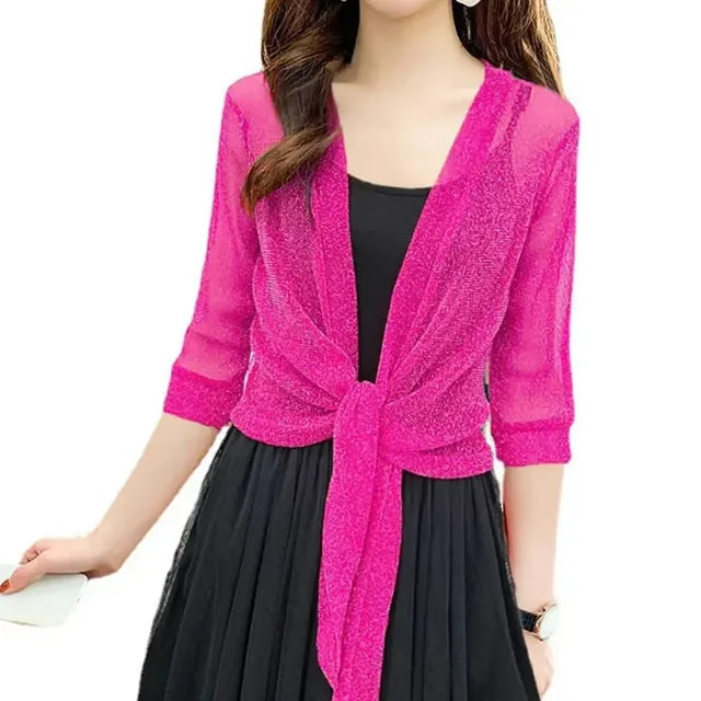 Lichtgewicht Glitter Cardigan Zomerjurk voor Vrouw