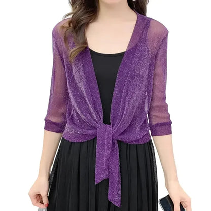 Lichtgewicht Glitter Cardigan Zomerjurk voor Vrouw