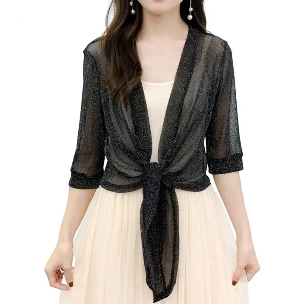 Lichtgewicht Glitter Cardigan Zomerjurk voor Vrouw