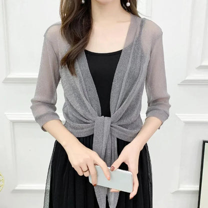 Lichtgewicht Glitter Cardigan Zomerjurk voor Vrouw