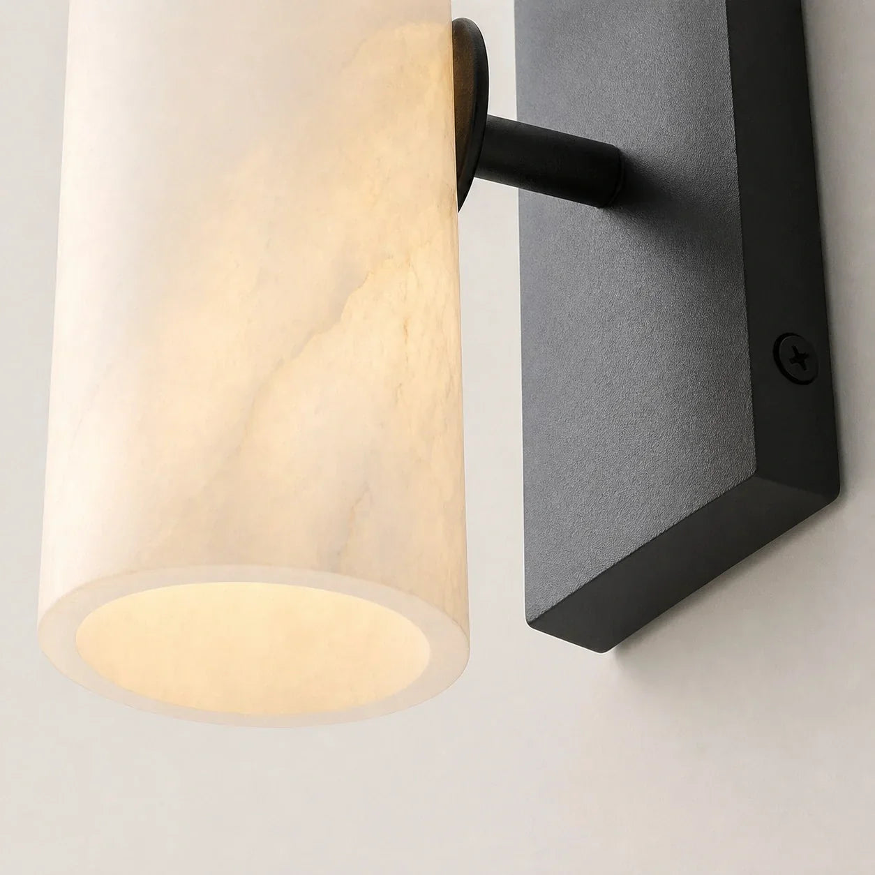 Albast Wandlamp Messing 33 cm Cilinder Verticaal of Horizontaal Monteren Dimbaar