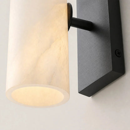 Albast Wandlamp Messing 33 cm Cilinder Verticaal of Horizontaal Monteren Dimbaar