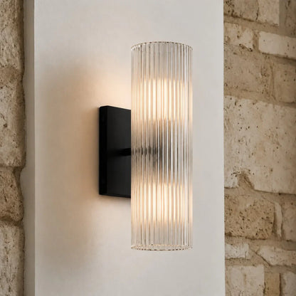 Wandlamp Badkamer Boven Spiegel 33 cm Albast of Geribbeld Glas Messing Brons Nikkel