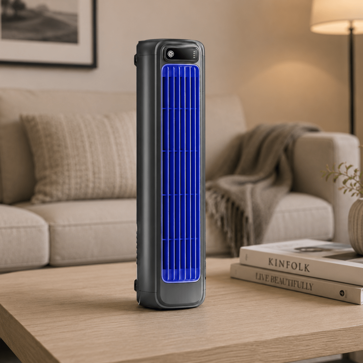 Draadloze Ventilator met Roterende Luchtcirculatie Compact Design voor Slaapkamer & Kantoor
