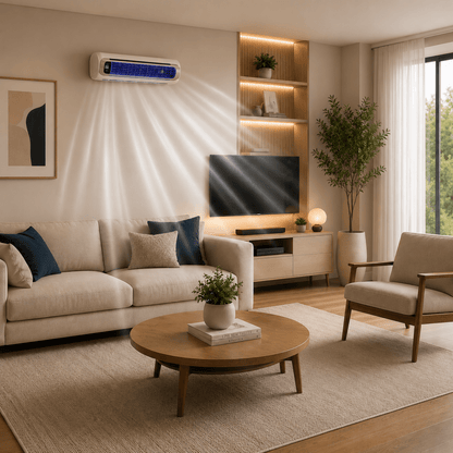 Draadloze Ventilator met Roterende Luchtcirculatie Compact Design voor Slaapkamer & Kantoor