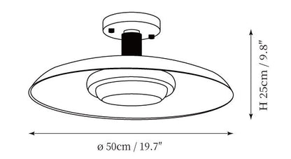 Plafondlamp met handgeblazen glazen kap en gestructureerde metalen rozet – warm sfeerlicht voor woonkamer, slaapkamer en entree
