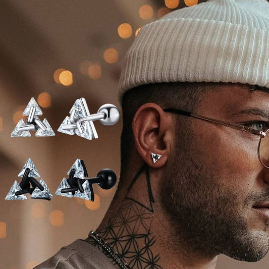 Minimalistische Driehoek Oorbellen Sterling Zilver Stud Geometrisch Design Unisex Oorstekers Moderne Sieraden
