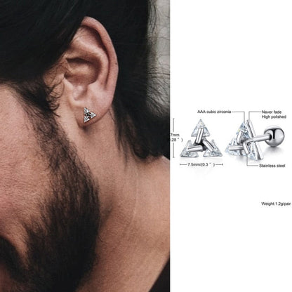 Minimalistische Driehoek Oorbellen Sterling Zilver Stud Geometrisch Design Unisex Oorstekers Moderne Sieraden
