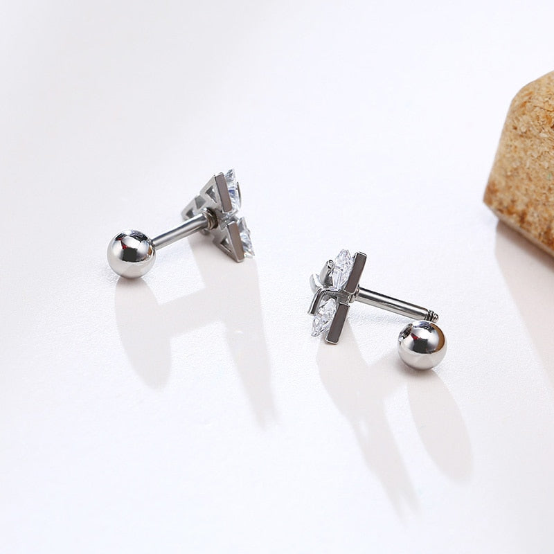 Minimalistische Driehoek Oorbellen Sterling Zilver Stud Geometrisch Design Unisex Oorstekers Moderne Sieraden