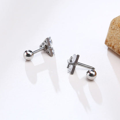 Minimalistische Driehoek Oorbellen Sterling Zilver Stud Geometrisch Design Unisex Oorstekers Moderne Sieraden