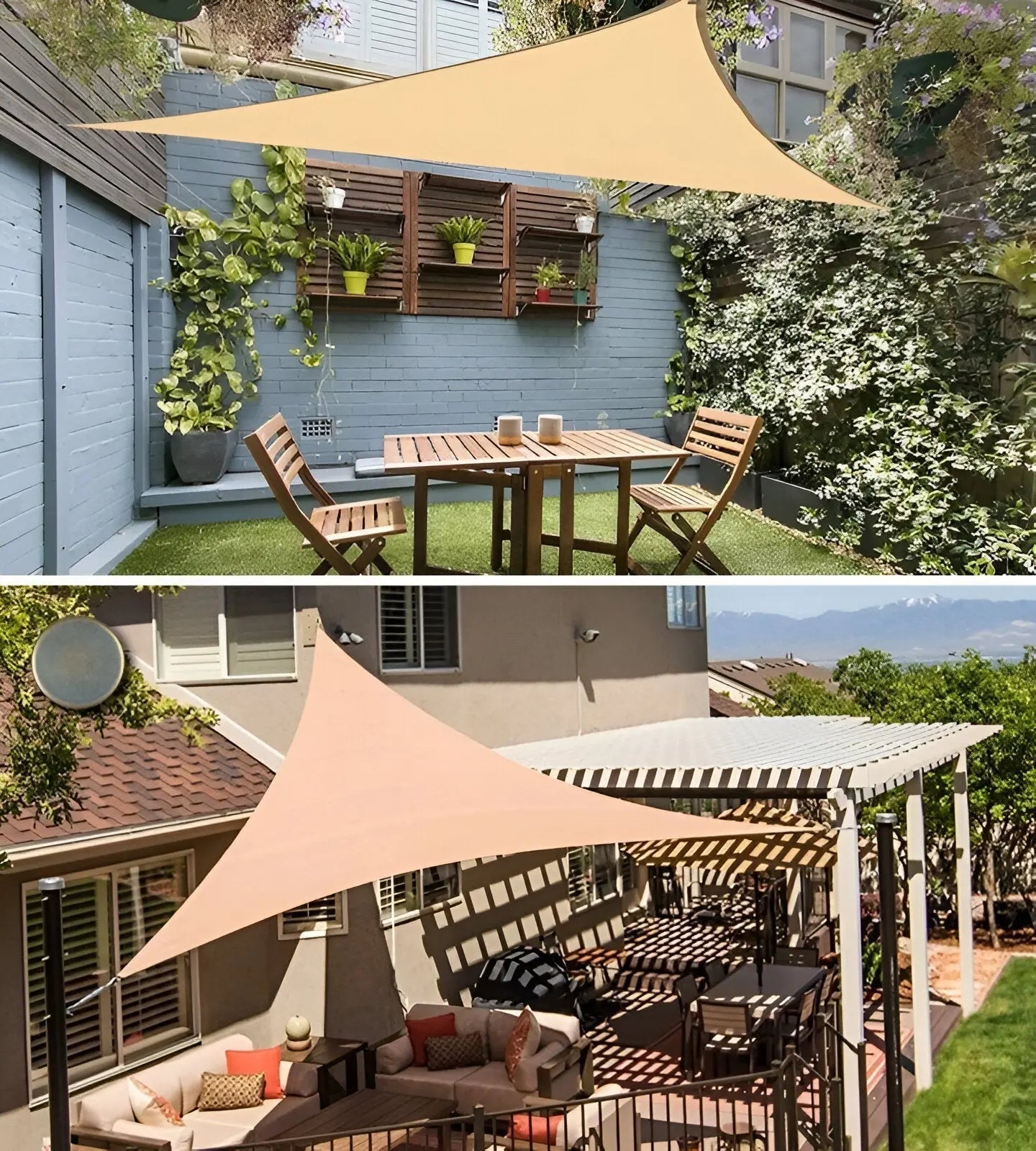 Driehoekig Schaduwzeil Waterafstotend 95% UV-bescherming Tuin Terras Balkon