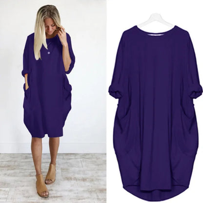 Oversized Jurk met Zakken Luchtige Zomerjurk
