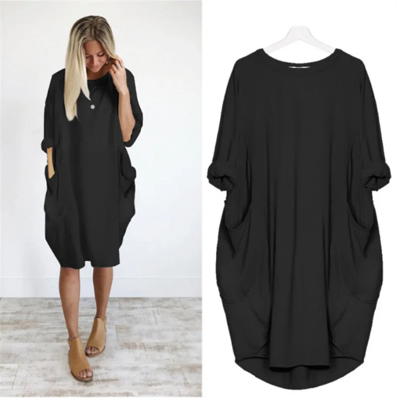 Oversized Jurk met Zakken Luchtige Zomerjurk