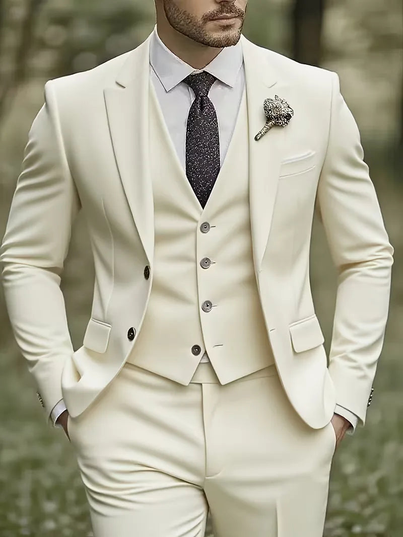 Heren Maatpak Slim Fit Glanzend 3-Delig Zwart - StudioMarella