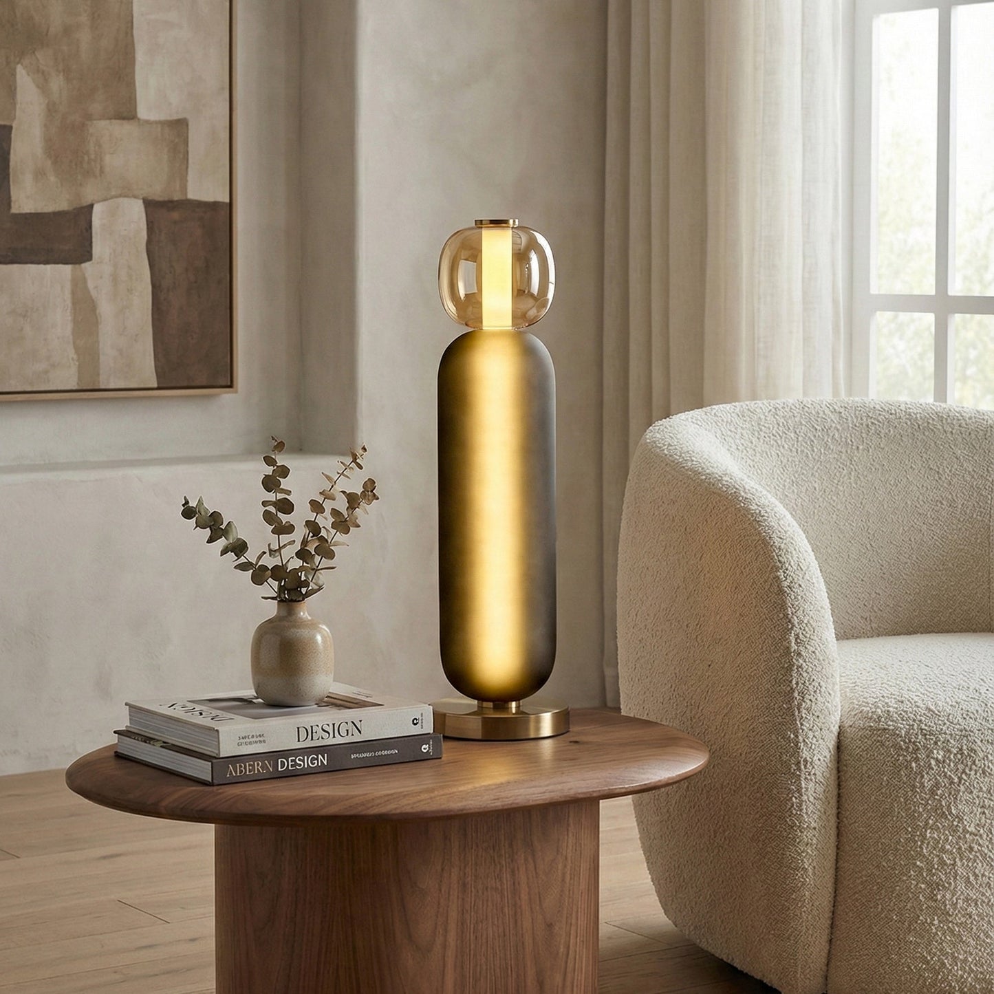 Glazen Tafellamp met Gouden Voet – Modern Design met Gekleurde Kappen – 15-53 cm