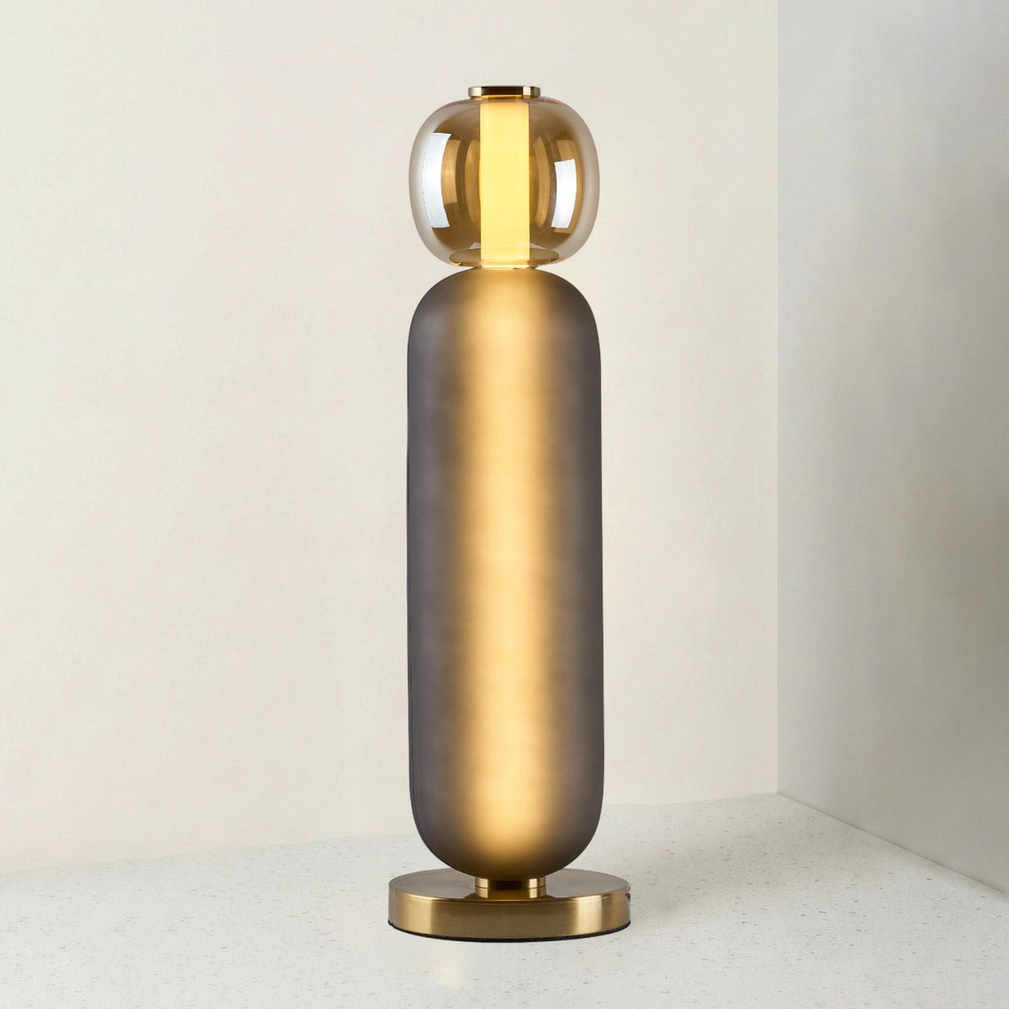 Glazen Tafellamp met Gouden Voet – Modern Design met Gekleurde Kappen – 15-53 cm