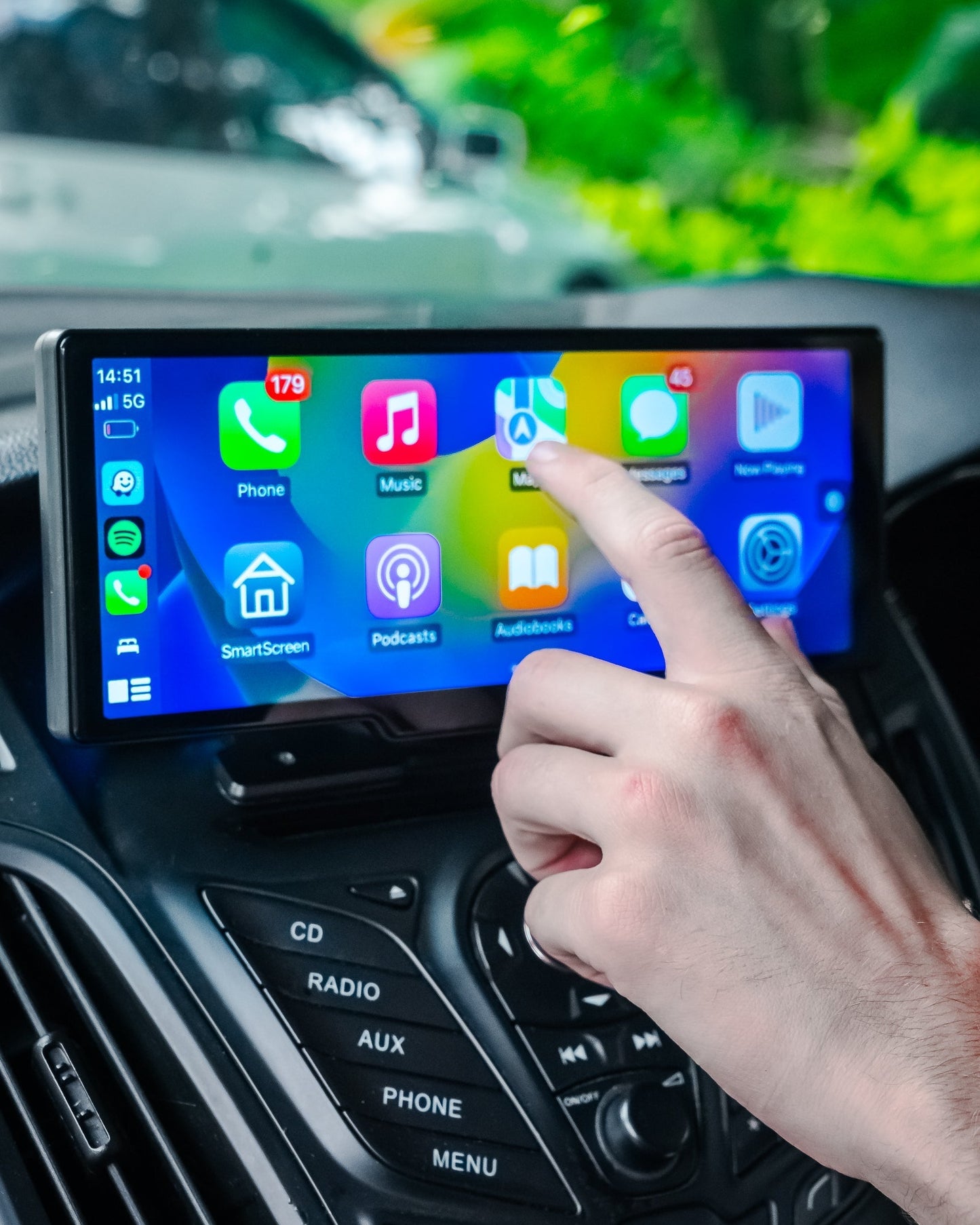 Draadloze CarPlay & Android Auto Display – Universeel Autoscherm met Touchscreen en GPS-Navigatie voor Veilige Handsfree Bediening