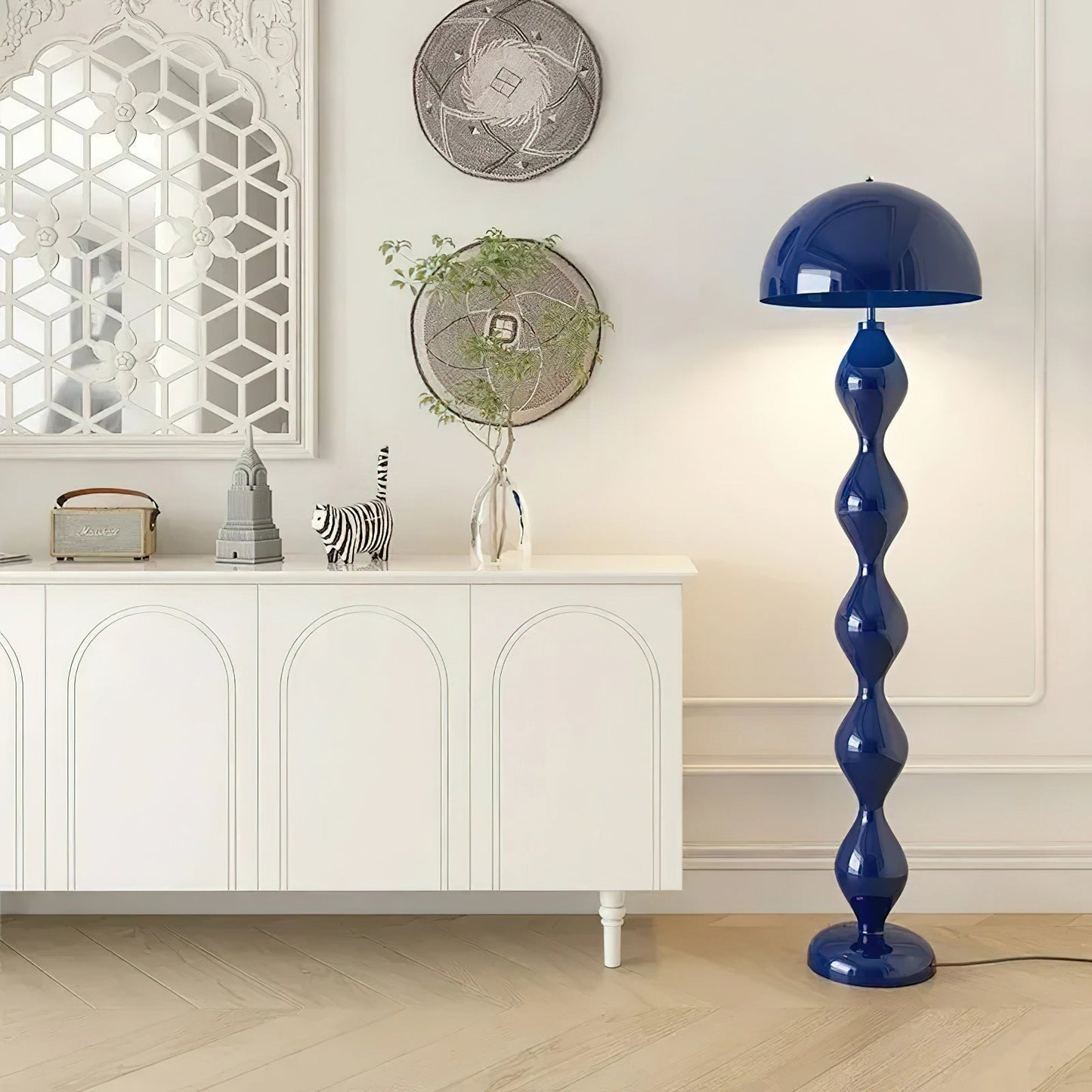 Paddenstoel Vloerlamp Gekleurd Hars 40cm Ø x 150cm H Art Deco Stijl Woon- en Slaapkamerverlichting Staande Lamp Modern Design
