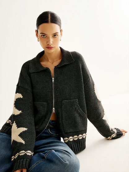 Dames Vest Jacquard Stretch casual stijl - StudioMarella