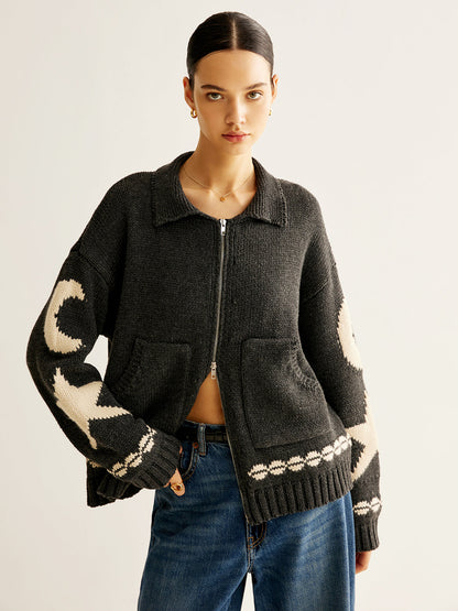 Dames Vest Jacquard Stretch casual stijl