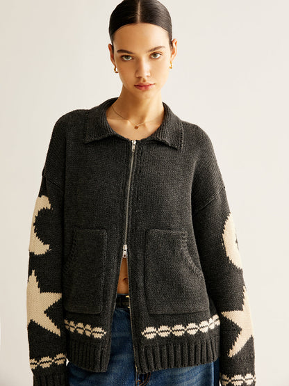 Dames Vest Jacquard Stretch casual stijl