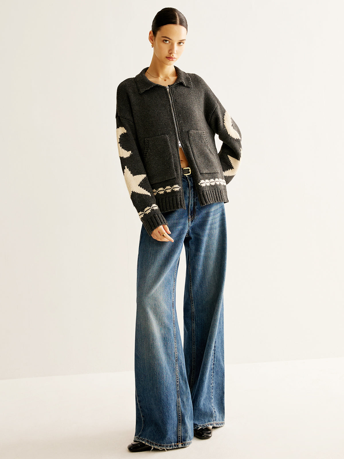Dames Vest Jacquard Stretch casual stijl